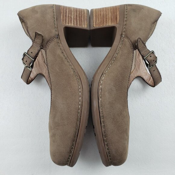 Dansko Harlo Mary Jane Heel Womens 11.5-12 42 EU Brown Suede Buckle Chunky Pump - Picture 7 of 14